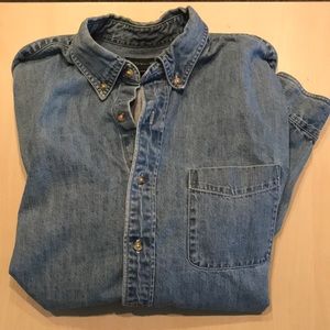 JCrew Men’s Denim Long Sleeve Button Down Shirt